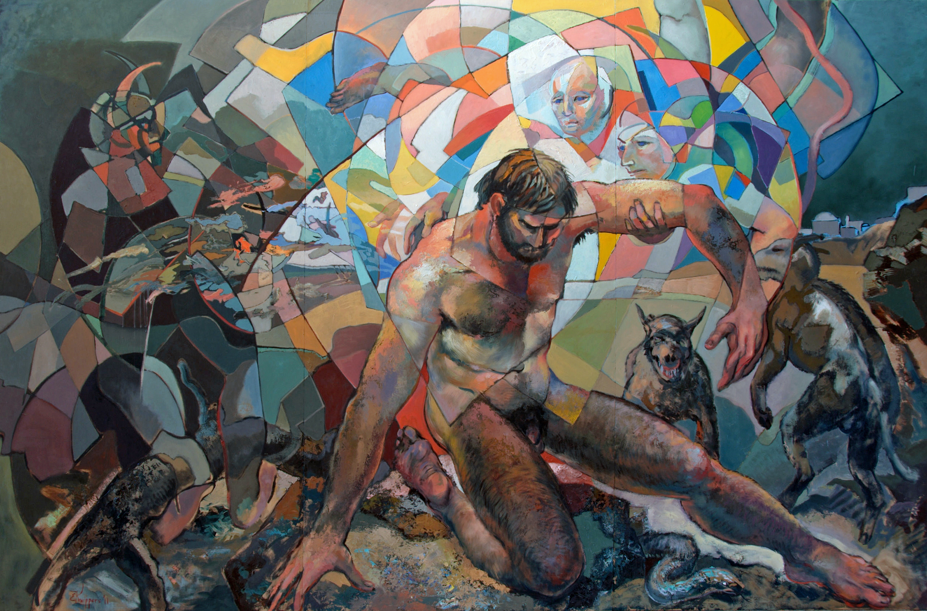 Christ in the Wilderness Oil on panel - 8' X 12' - 2011